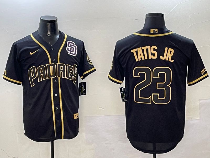 Men San Diego Padres #23 Tatis jr Black Gold Game 2025 Nike MLB Jersey style 12->san diego padres->MLB Jersey